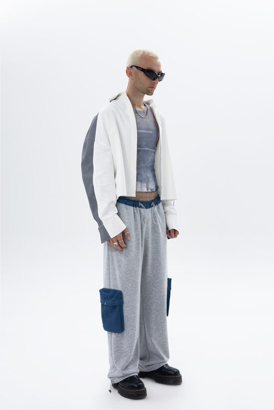 Track pants with denim details
