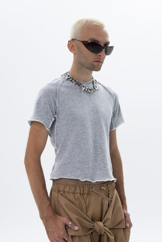 Grey jersey T-shirt