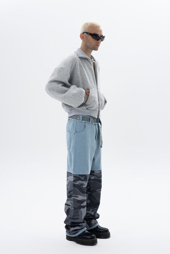 Utility pants with camo print