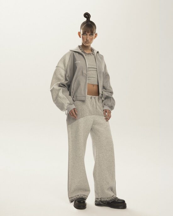 Track pants with denim details